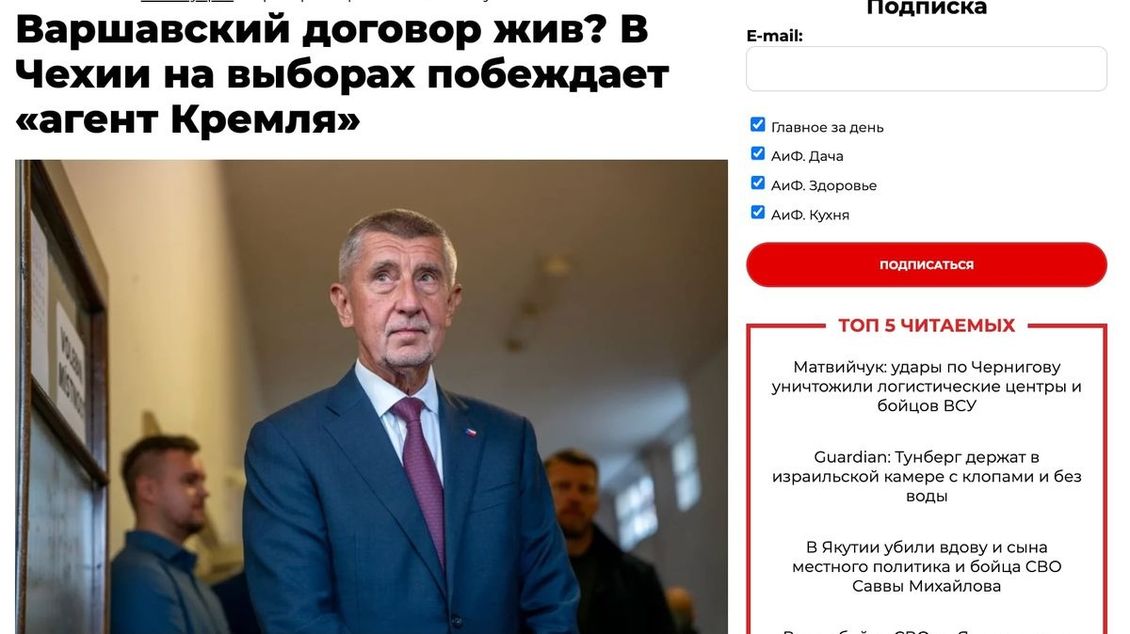 V českých volbách zvítězil „agent Kremlu“, píší v Rusku - Novinky